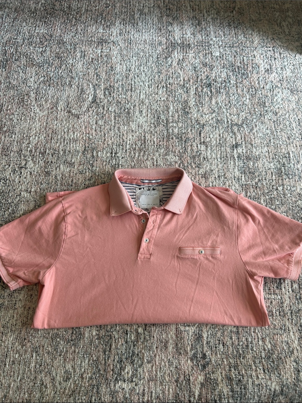 Denim & Flower Men's Pink Short-Sleeve Polo